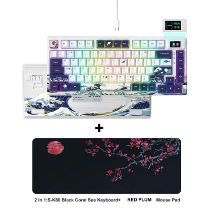 Tastiera gamer Womier S-K80 con display OLED a colori, tastiera meccanica gaming hot-swap con struttura gasket mount, RGB personalizzabile