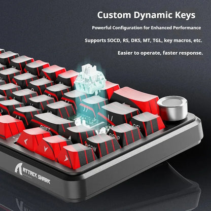 Attack Shark X65 PRO HE Magnetic Switch Keyboards 8K RT 0.001mm Side Engraving Bluetooth Wireless Gaming Keyboards Windows Mac PC