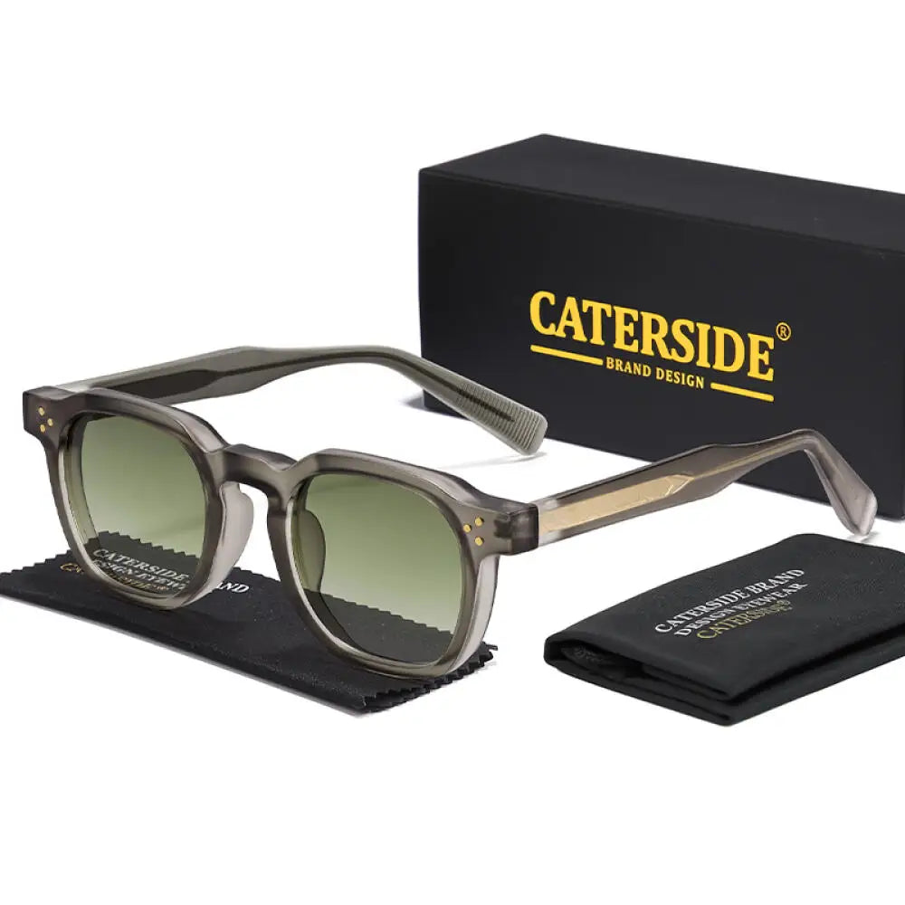 CATERSIDE New Fashion Men's Sunglasses Square Personalized Temple Tips Design Sun Glasses Women's Travel Party Festival Gift