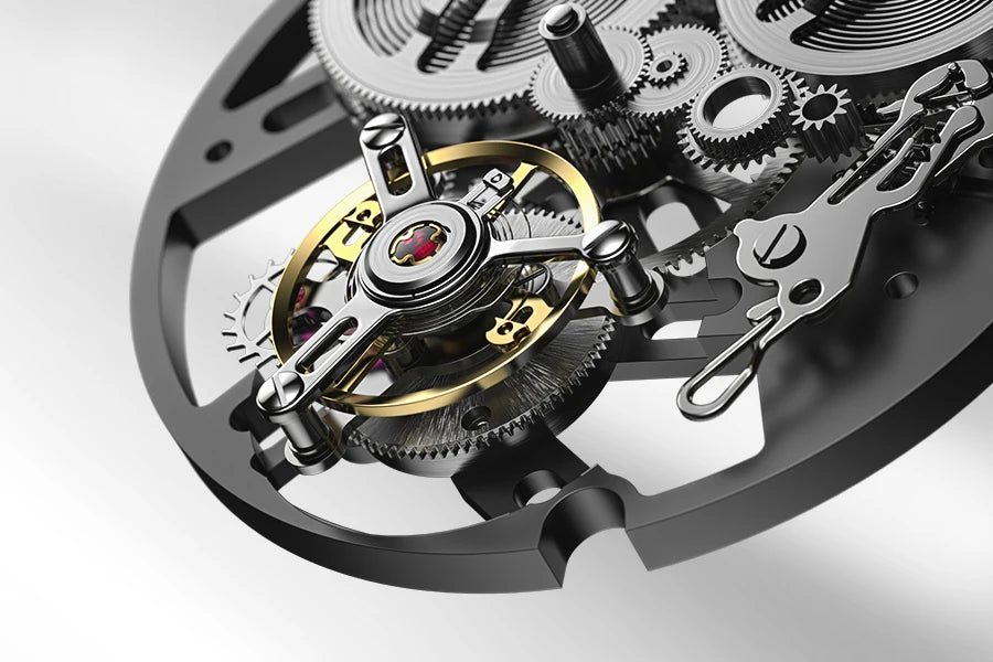 Orologio AGELOCER Limited Edition “Ice Never Melts” con tourbillon in cristallo a spirale libera, orologio meccanico manuale di lusso