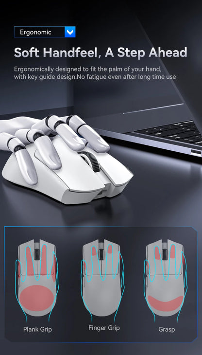 Ratón gaming inalámbrico ATTACK SHARK X11SE, trimodo, superligero de 63g con sensor PAW3311, 22000 DPI, batería de 300mAh, doble controlador