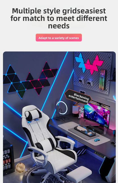 Férfi e-sport szék, kényelmes hosszan tartó üléshez, dönthető számítógépes szék pihenéshez, háttámla