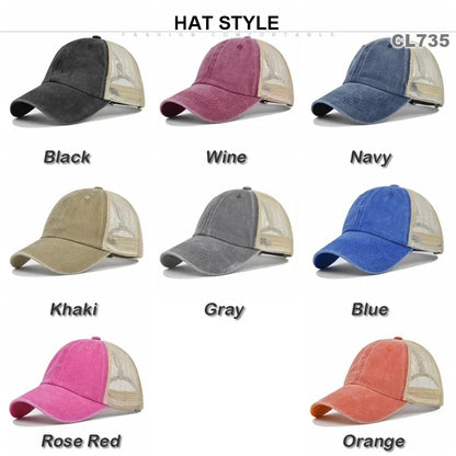 Printed personalized logo Baseball cap Summer cap Adult mesh cap Mesh cap Solid cap unisgender shade Spring Fall cap Hip Hop fit