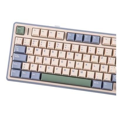 EPOMAKER AULA F75 ISO-ES 75% Spanische QWERTY Hot-Swap, Gasket-Mounted, kabelgebundene/Bluetooth/2.4GHz kabellose mechanische Gaming-Tastatur mit RGB-Hintergrundbeleuchtung