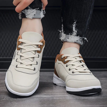 YRZL Scarpe da uomo primavera autunno impermeabili da passeggio, sneakers casual in pelle da uomo, scarpe sportive antiscivolo, calzature da tennis per uomo