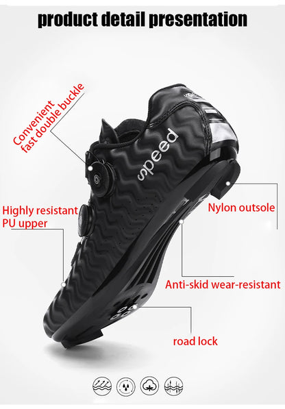 Neue Fahrradschuhe für Herren, selbstverriegelnde Rennrad-Sportschuhe, lockless Trainingsschuhe, SPD-Cleats-Fahrradschuhe für Damen