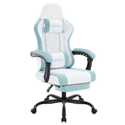Sedia da ufficio girevole WOLTU con funzione massaggio, poltrona ergonomica con cuscino e poggiapiedi, sedia gaming regolabile in altezza
