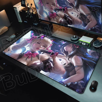 Tapete de rato gaming Overwatch Anime Girl grande XXL com impressão HD, base para teclado de computador, portátil e escritório, tapete de secretária em borracha macia 900x400 MM