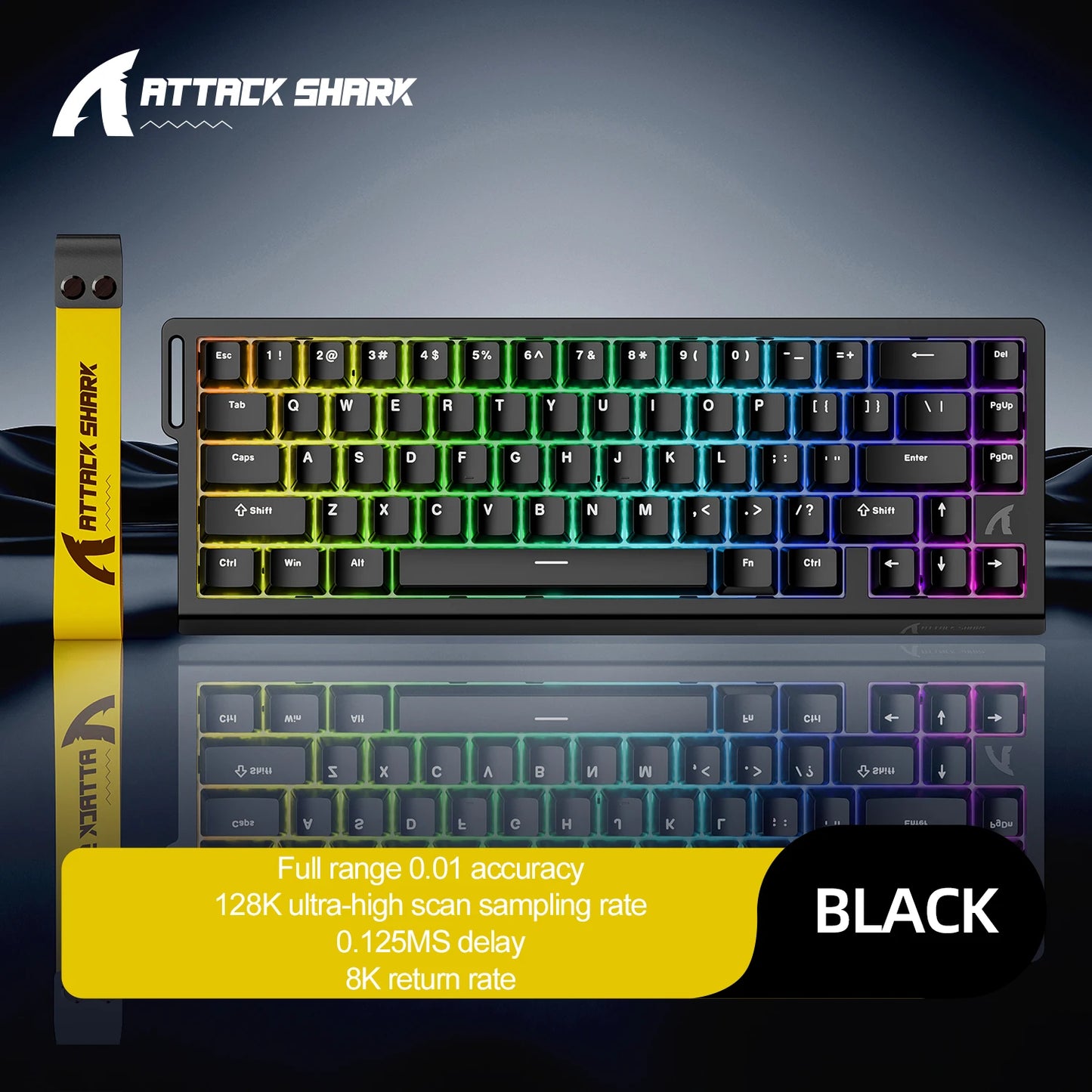 X68HE ATTACK SHARK Magnetic Gaming Keyboard Mechanical Wired for Pro Gaming 0.01mm Rapid Trigger 8000Hz SOCD/Rs 0.125ms 128K Rate