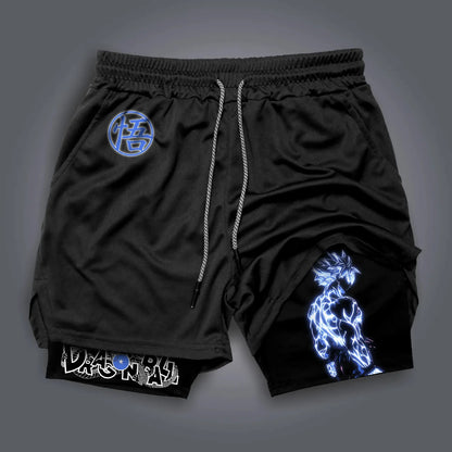 Dragon Ball Majin Buu & Goku American Sports Shorts for Men Summer Comfortable Double Layer Breathable Loose Fit Pants