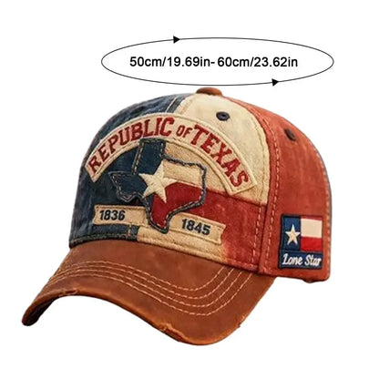 Republic of Texas Hat 3D digital printing Baseball Cap Adjustable for Men Women Patriotic Gift Texan Pride Souvenir Collector