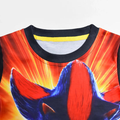 Game Character Super Sonic-Sonic the Hedgehog Medium and Big Kids Summer Dress Casual Short Sleeve T Crew Neck Top Kids Gifts