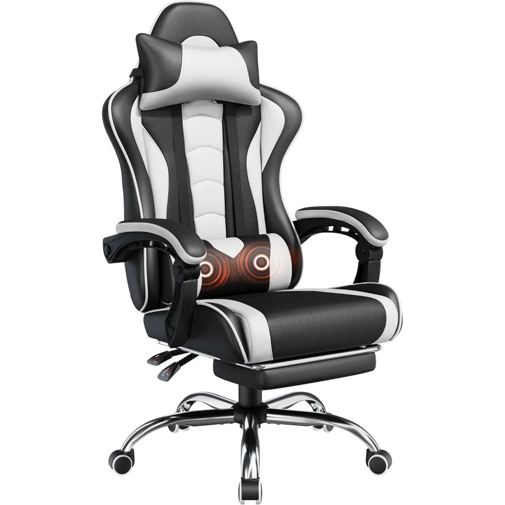 Chaise de jeu ergonomique personnalisable avec siège et appui-tête pivotant, chaise de jeu vidéo réglable avec soutien lombaire de Massage