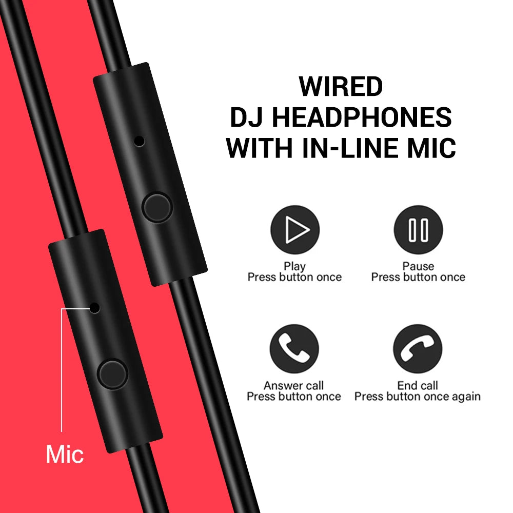 Cuffie DJ da studio cablate over-ear OneOdio con microfono – Headset per mixaggio e monitoraggio con driver da 40mm per gaming e registrazione