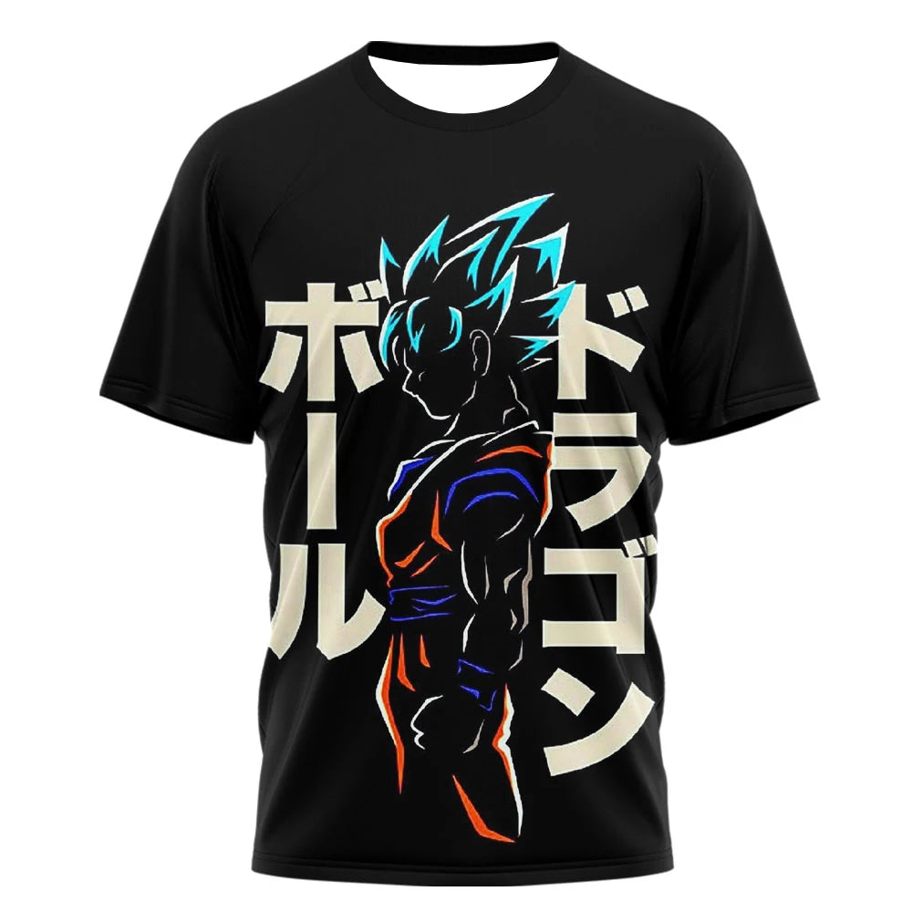 2026 Summer Dragon Ball Goku "Ink Martial Arts" 3D Printed Breathable Quick-Drying T-Shirt for Men and Women, Parental Use Top