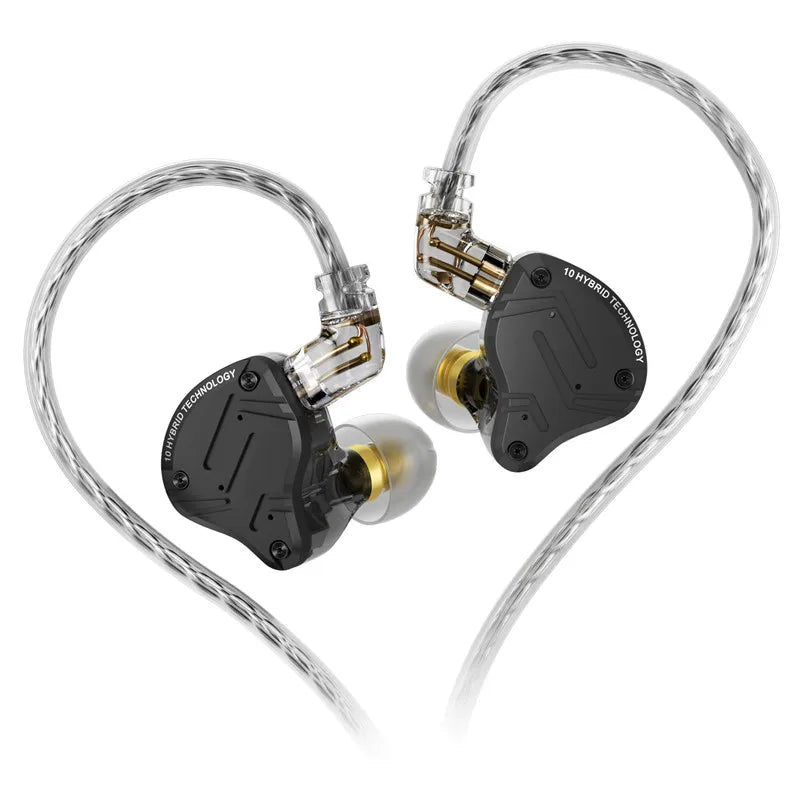KZ ZS10 Pro X kabelgebundene In-Ear-Ohrhörer HiFi-Bass-Monitor-Earbuds mit abnehmbarem Kabel und Mikrofon