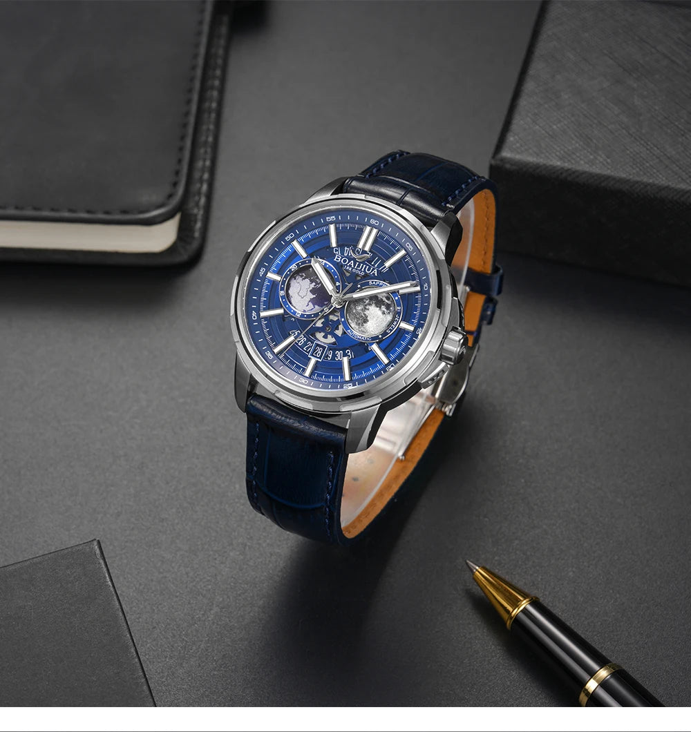 Reloj mecánico automático para hombre BORIAGE (BOAIJIUA), diseño original, resistente al agua, luminoso