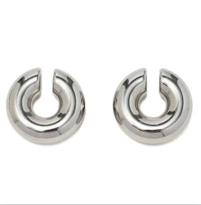 Hoop Earrings for Women Trendy Golden Stainless Steel Earring Jewelry New