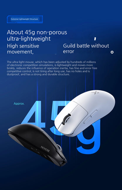 MCHOSE L7 Ultra+ mittelgroße/große Hand-Gaming-Maus E-Sports Paw3950 kabellos, drei Modi, leicht, Office-Dual-Drive-Computermaus