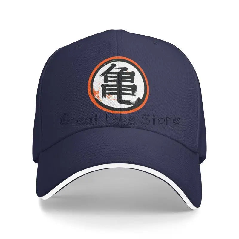 DBZ Kanji Print Baseball Cap Men Adjustable Sun Hat Luxury Trucker Sandwich Cap Women Casual Snapback Bucket Caps Golf Hats