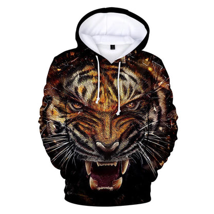 Classic Dolphins tigers wolves galloping horses animal 3D Print Hoodies Long Sleeve Sweatshirts Adult/Child Casual Pullovers