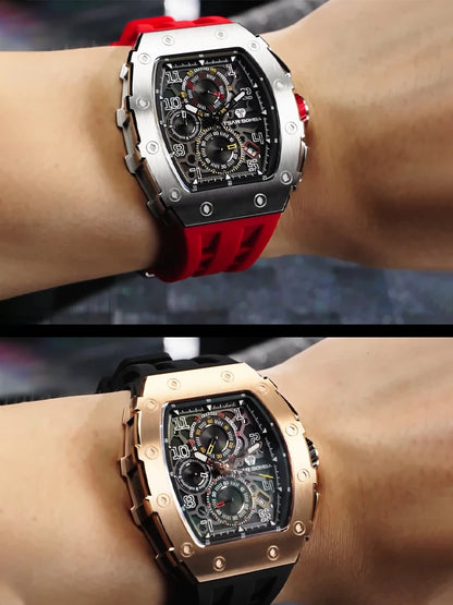 Reloj TSAR BOMBA New TB8204 para hombre, cronógrafo de cuarzo japonés, resistente al agua 50M, reloj de pulsera deportivo de moda, reloj masculino de lujo, regalo para hombre