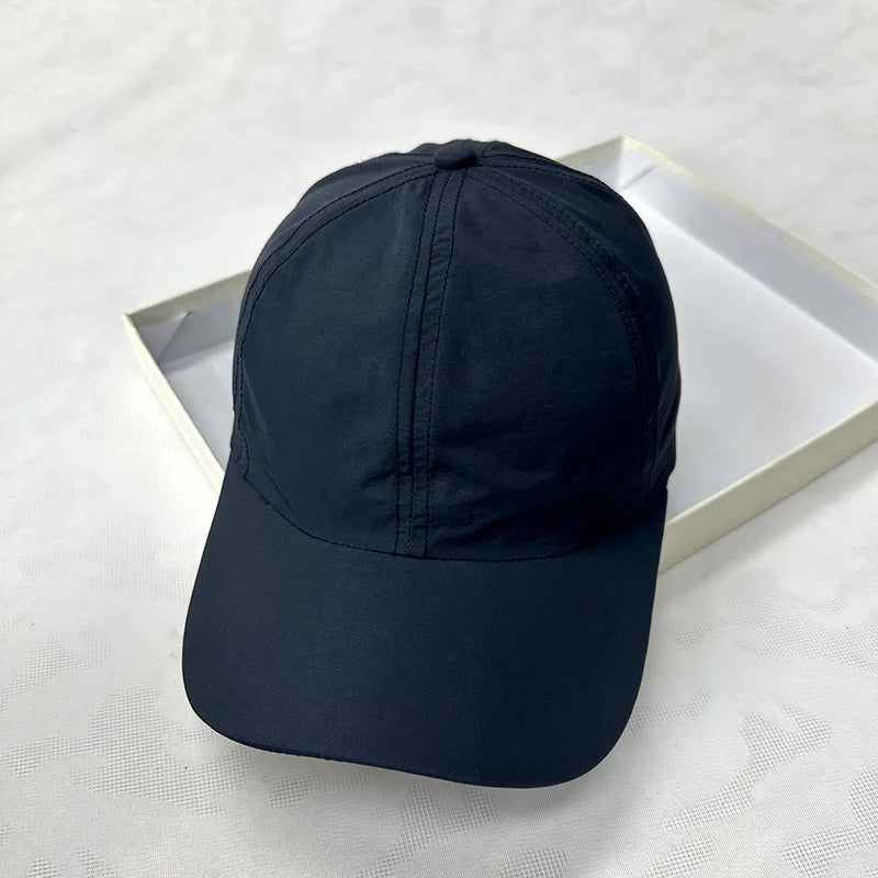 Summer Quick-dry Baseball Cap for Men Sun Hat Solid Color 100% Polyester Adjustable Cool Outdoor Riding Hiking Caps for Male
