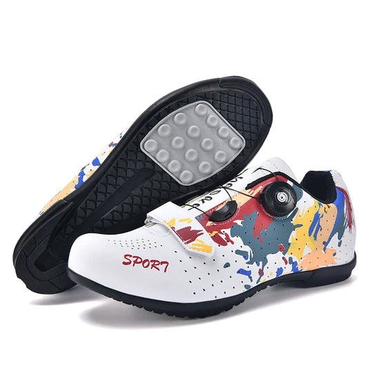 Zapatillas de ciclismo sin cierre para pedales planos, para hombre, zapatillas con calas para bicicleta, MTB, para mujer, transpirables, tipo bota para interior