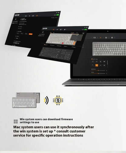 Lofree Flow Lite Wireless Mechanical Keyboard&PU Bag Lighter&Silenter POM Switch 2.4G Bluetooth&Wired Office Typing Gasket 84key
