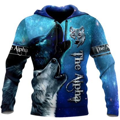 Neuer Wolf-Tattoo-Vegvisir Schwarz-Weiß 3D-Allover-Print Herren-Hoodie & Sweatshirt Unisex Casual Herbst-Trainingsanzug