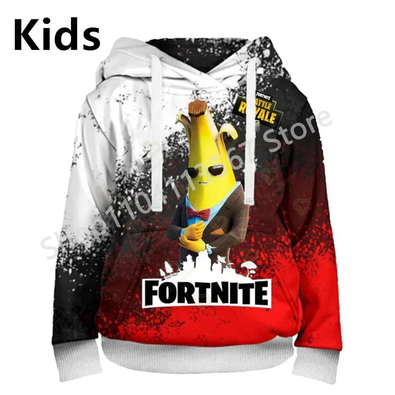 Sudaderas con capucha Llama Battle Royale F-Fortnited con estampado 3D para hombre, mujer y niños, sudaderas para niño y niña, pulóver streetwear verde