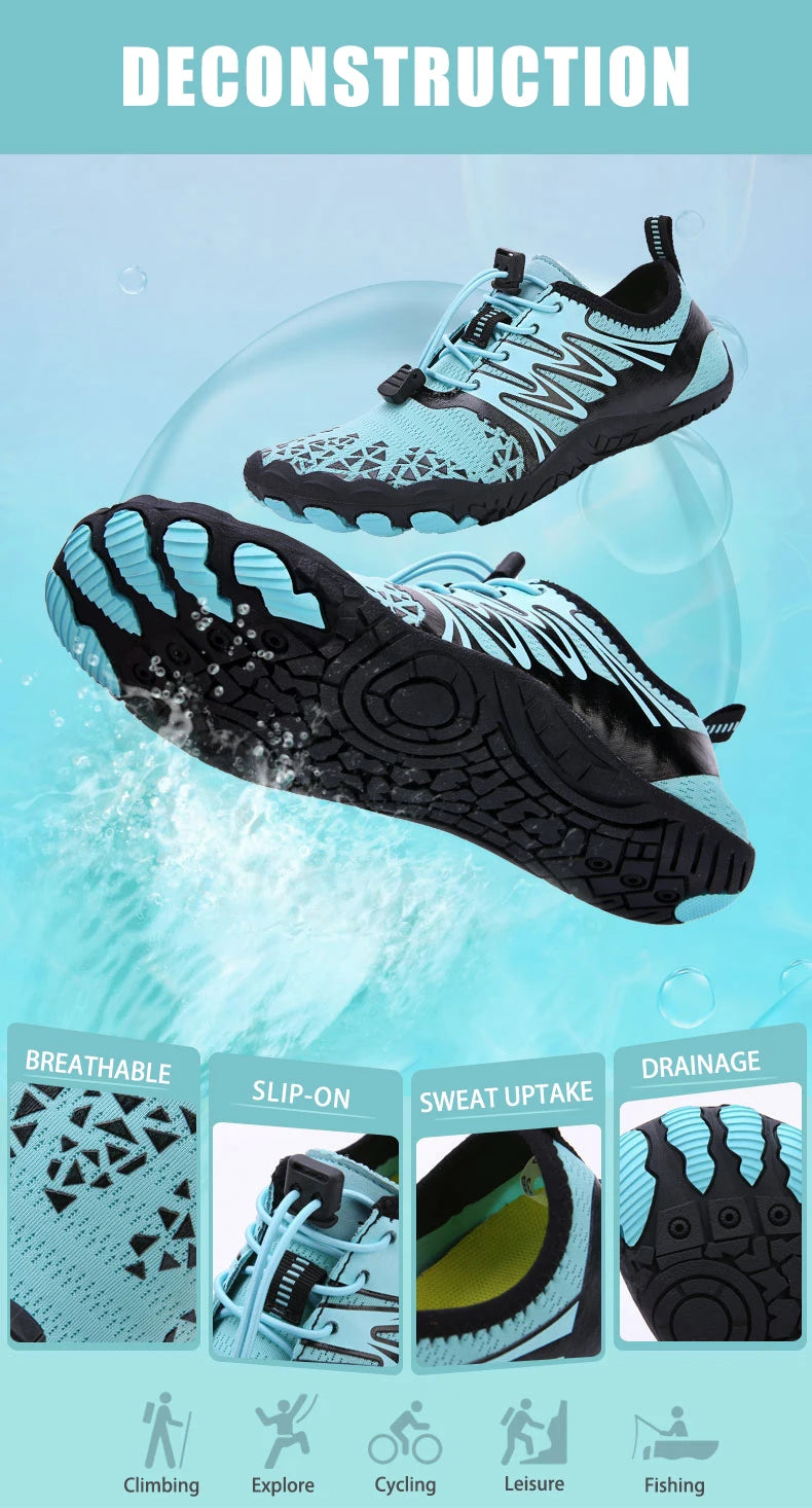 EOCENE męskie i damskie barefoot buty wodne do sportów outdoorowych, szybkoschnące buty na plażę, do pływania, fitnessu, brodzenia, trekkingu i jazdy na rowerze