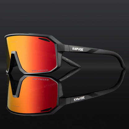 Kapvoe Cycling Glasses Men Cycling Sunglasses MTB UV400 Polarized Built-in Myopia Frame Bicycle Goggles Outdoor Sports Eyewear