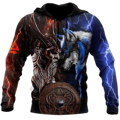 Fashion Frühling Herbst Wolf-Tier Herren-Hoodie 3D-Allover-Print Sweatshirt Unisex Pullover Freizeitjacke Streetwear-Mantel 4XL