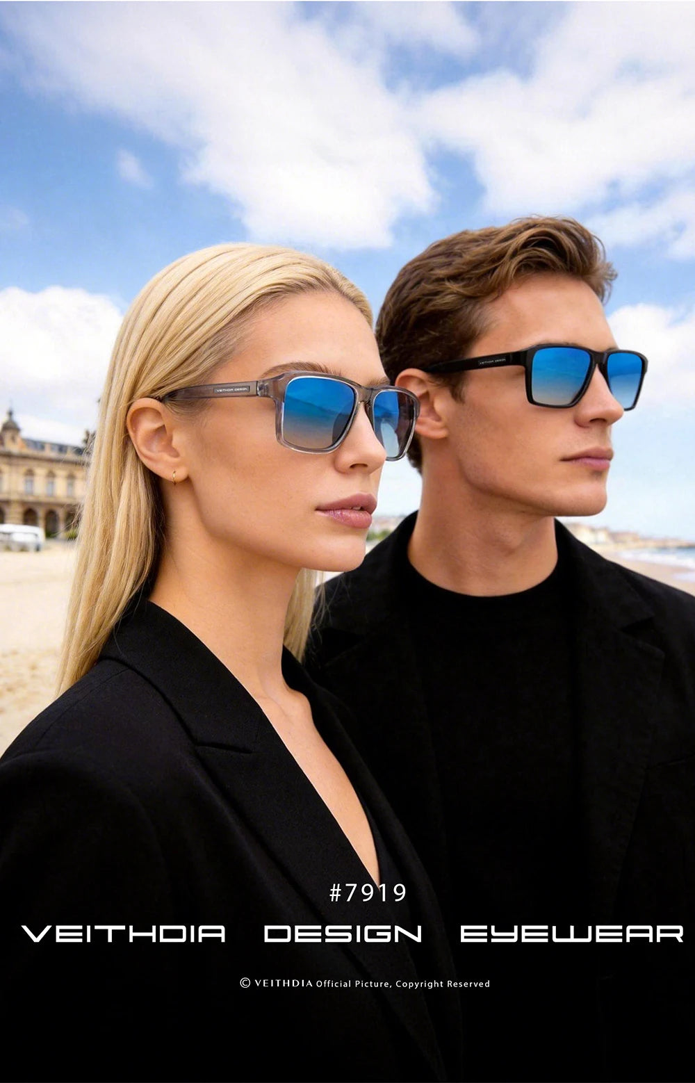 VEITHDIA Polarized UV400 Sunglasses Fashion Photochromic Gradient Mirror Lens Sports Driving Eyeglasses for Men And Women X7919