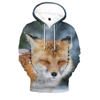 Beliebte Hip-Hop-Novelty-Hoodies und Sweatshirts mit komfortablem Fox-3D-Print für Herren/Damen und Erwachsene/Kinder, lässige Pullover