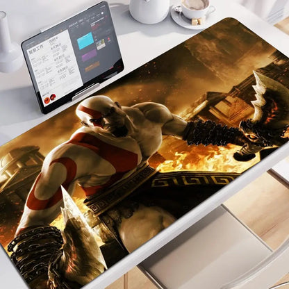 Xxl Mouse Pad God of War Gaming Accessories Keyboard Computer Carpet Game Desk Mat 90x40cm Large Pc Gamer Cabinet Table Mousepad