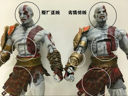 18CM Boxed NECA God of War Sparta Ghost Kratos Father Son Edition Atreus Action Doll Model Joint Mobile Toy Gift