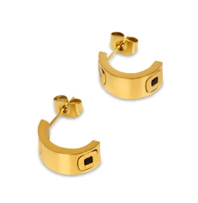 Hoop Earrings for Women Trendy Golden Stainless Steel Earring Jewelry New
