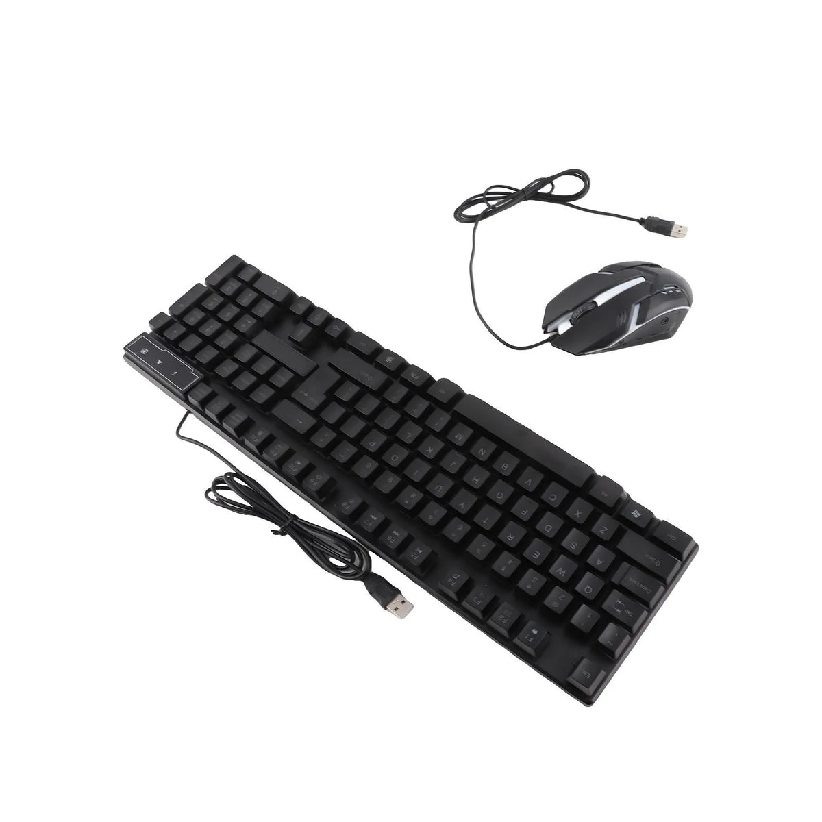 Keyboard Mouse Combo 4-piece Gaming Combo Ergonomic 104 Keys Keyboard 4-color Breathing Light Mouse Headset Anti-slip Mouse Pad