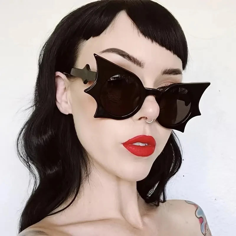 1-36Pcs Bat Sunglasses Black Retro Punk Hip Hop Style Sunglasses for Halloween Everyday Life  Party Fashion role play decoration