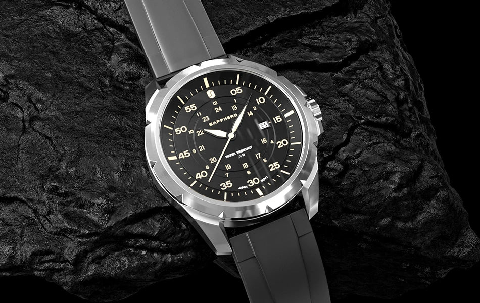 SAPPHERO Herrenuhr – Luxuriöse Quarzuhr, wasserdicht bis 50 m, ausgestattet mit einem importierten Uhrwerk und einem Edelstahlgehäuse – Eine ideale Geschenkidee für Herren.