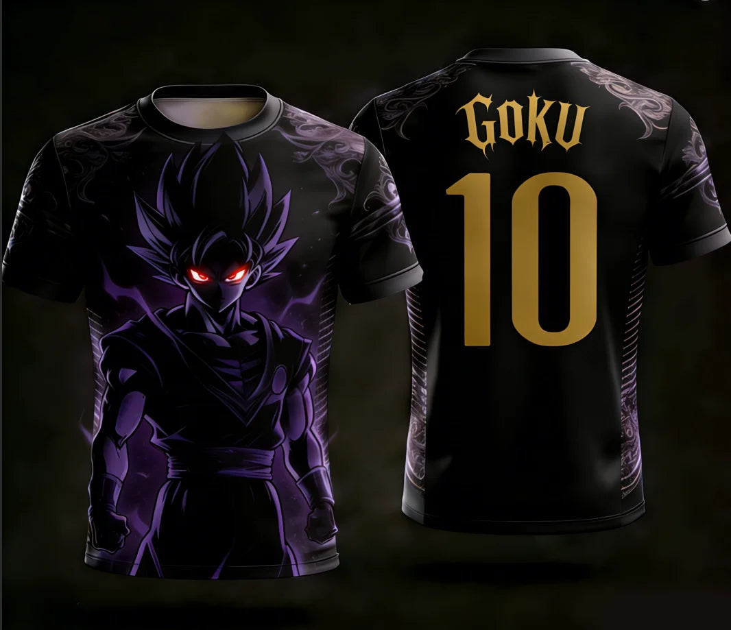 2026 Dragon Ball Official 3D Printed Wukong 10 Training Suit for Parent-child Sports, Quick Drying Fashion Short Sleeved T-shirt
