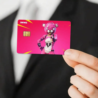 Pegatinas de tarjeta de juego Cuddle Team Leader Fortnite para tarjeta bancaria, película protectora impermeable adhesiva, regalo sorpresa