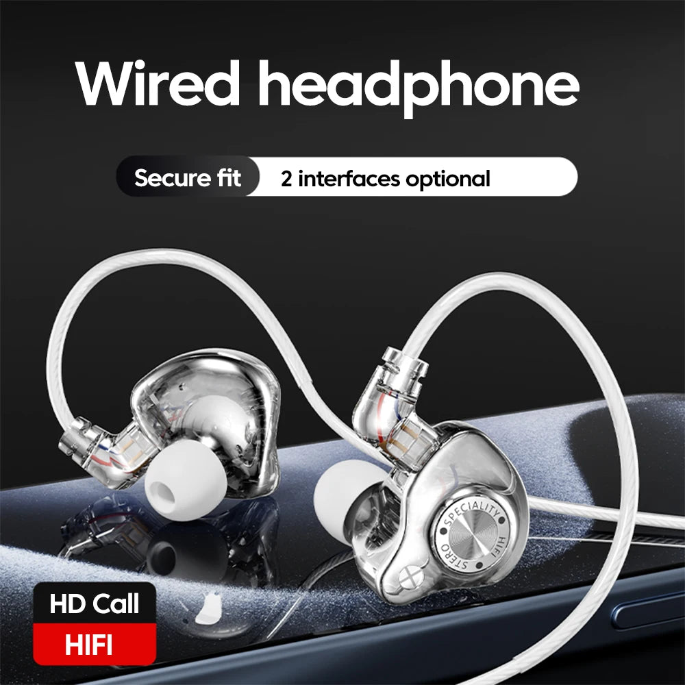 Original 15D Super Bass In-Ear Headphone With Mic 3.5mm AUX/Type-C Digital Chip Headset For iPhone 17 Huawei Xiaomi Android
