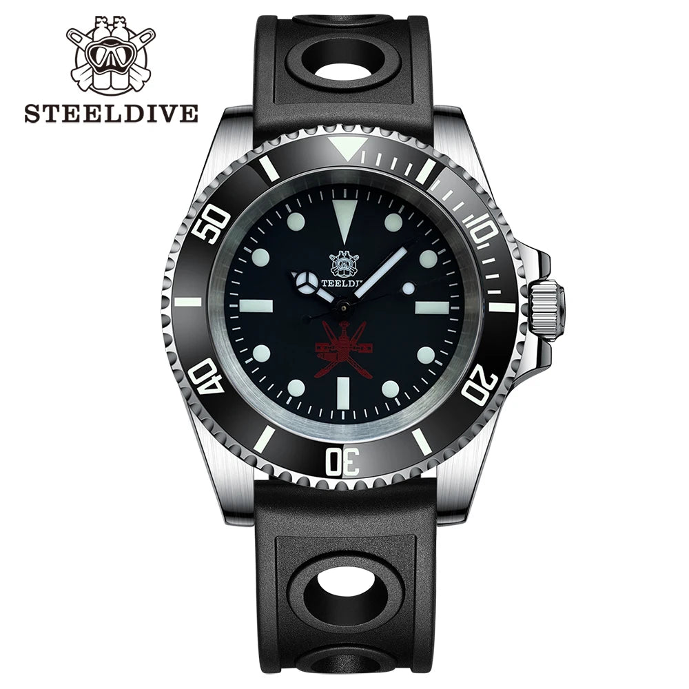 STEELDIVE SD1954 Black Dial 41MM Stainless Steel NH35 Automatic Movement What Ghost Men's 300M Dive Watch Sapphire Glass