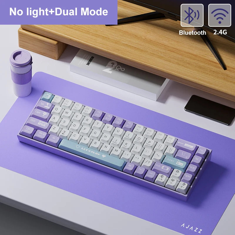 AJAZZ AK680 65% Wireless Mechanical Keyboard ABS Keycap Hot Swap Gamer Keyboard Custom Gasket Gaming Accessories for PC Laptop