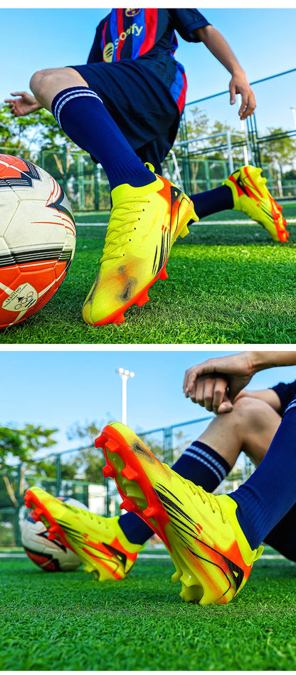 New Men's Football Boots FG Non-Slip Long Spikes Soccer Shoes Training Shoes Soccer Cleats Ultralight Outdoor Drop Shipping