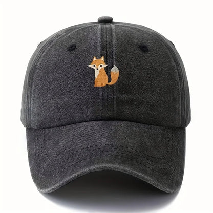 Boné de baseball estampado com padrão de raposa adorável para moda casual do dia a dia, chapéu versátil para deslocações urbanas, adequado para homem e mulher