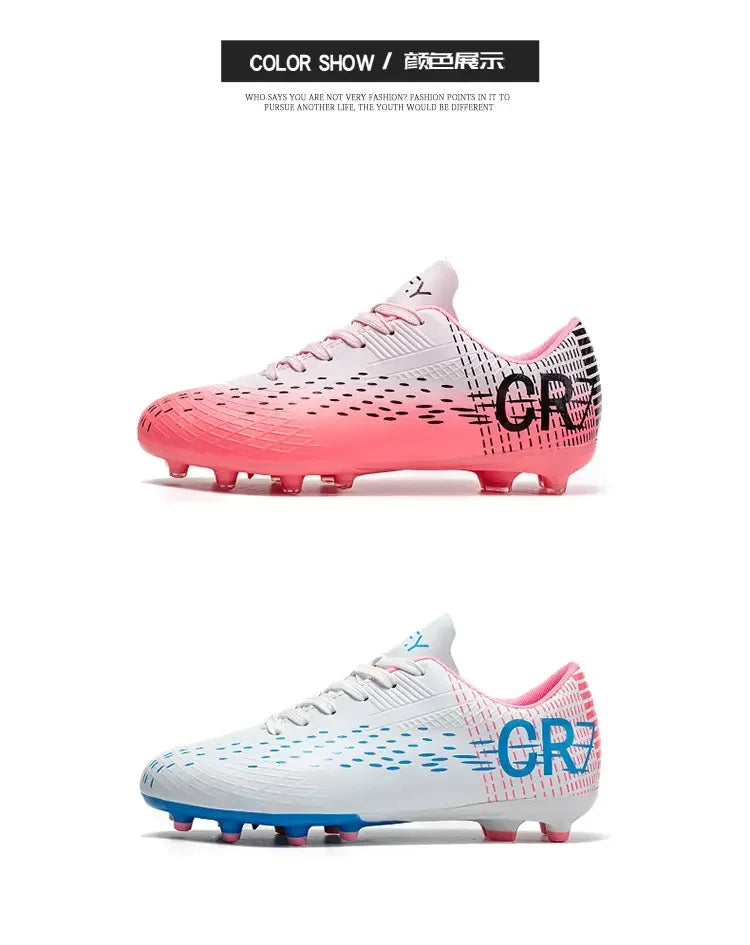 Low-Cut Football Cleats with Long TF Studs, Wear-Resistant and Flexible, Suitable for Outdoor Field Sports